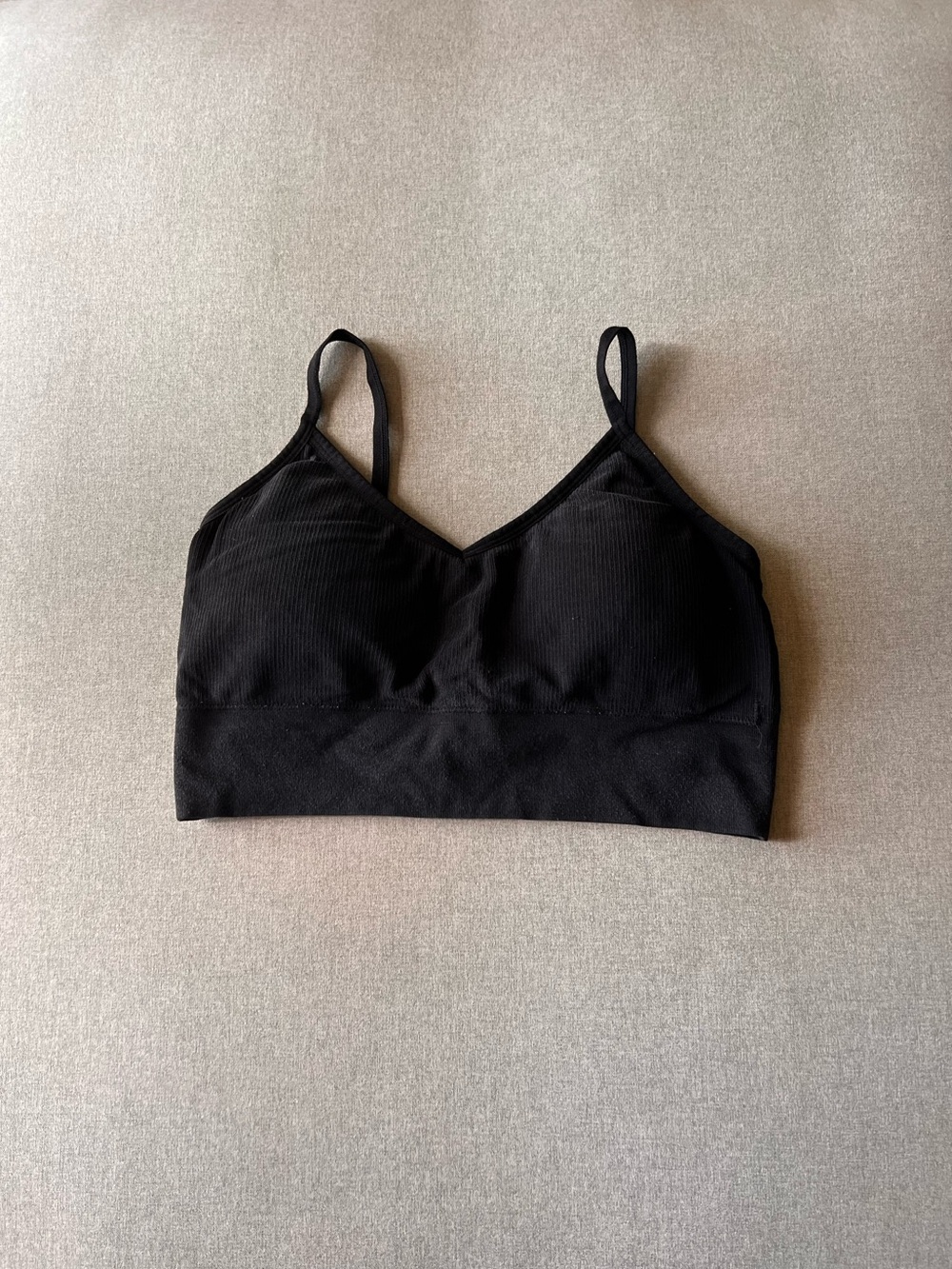 Black Boody Lyolyte V-Neck ribbed Bralette - lyocell bamboo blend